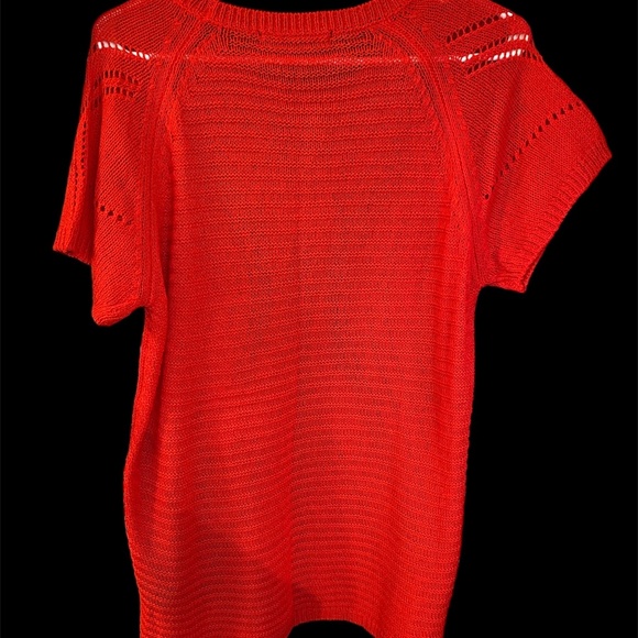 Vintage Womens Fever Brand Knitted Short Sleeve Round Neck Blouse Top Large - Picture 5 of 6